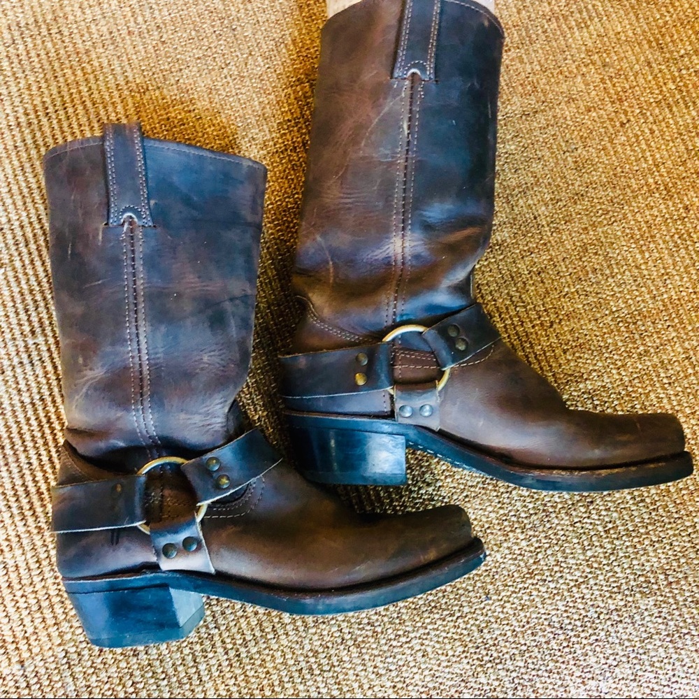 Vintage Frye Motorcycle Boots - Brown 7.5M